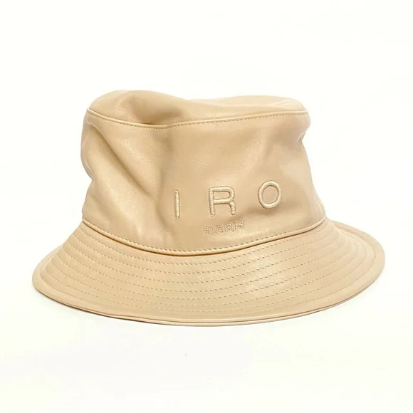 IRO Paris Veneto tan beige leather logo bucket hat LOEWE + Paula main image 4